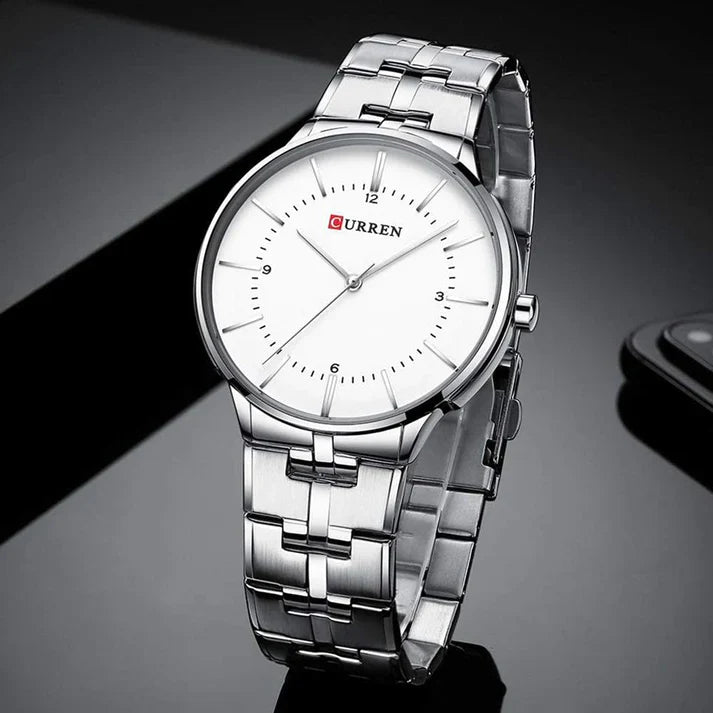 CURREN Original Brand Stainless Steel Band Wrist Watch For Couples With Brand (Box & Bag)