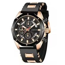 Men's Sports Quartz Watch – Big Dial, Auto Date, Silicone Strap, Gift for Him
