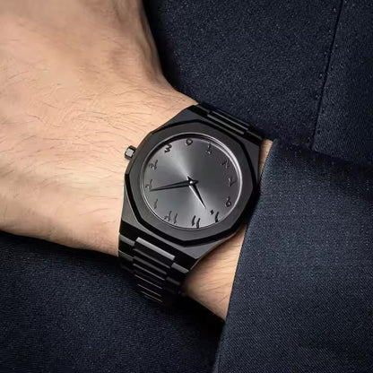 Men's Black Stainless Steel Watch with Arabic Numerals – Japan Miyota Quartz