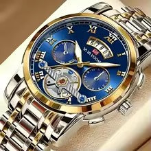 Top Brand Men's Luxury Stainless Steel Watch – Luminous, 3Bar Waterproof, Casual & Sporty Design